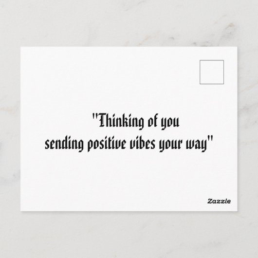 "Denken aan jou - Positieve vibes op je pad sturen Briefkaart (Achterkant)