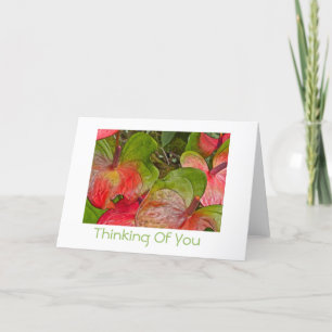 Denken aan jou / Rode en groene anthuriums / blanc Kaart