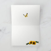 Denken aan jou - Zonnebloemen en vlinders Kaart (Binnen)