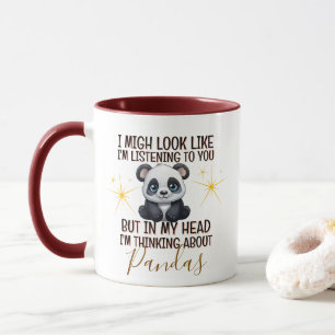 Denken aan panda's - grappig gepersonaliseerd mok