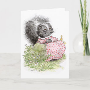 "Denken aan pauw" Dreamy Skunk Wenskaart Kaart