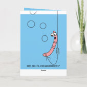 Denken aan U Cartoon Vis en Worm Kaarten (Achterkant)