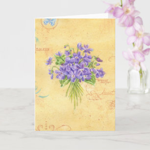 Denken aan U Heerlijk Boeket van Violets Kaart