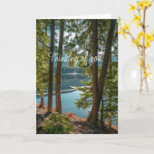 Denken aan u Mooie Lake Camping Forest Tree Kaart (Gele Bloem)