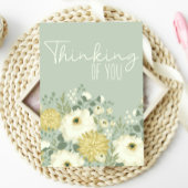 Denken aan u Pastel Garden White Floral Kaart