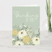 Denken aan u Pastel Garden White Floral Kaart (Voorkant)