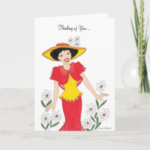 Denken aan u rood en geel kaart