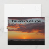 Denken aan u Stille Oceaan Heldere Oranje zonsonde Briefkaart (Voorkant / Achterkant)