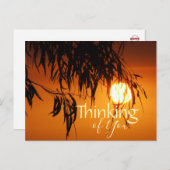 Denken aan u Sunset Glory Briefkaart sjabloon (Voorkant / Achterkant)