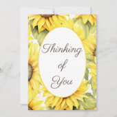 Denken aan U Waterverf Zonnebloem Feestdagenkaart (Voorkant)