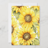 Denken aan U Waterverf Zonnebloem Feestdagenkaart (Achterkant)