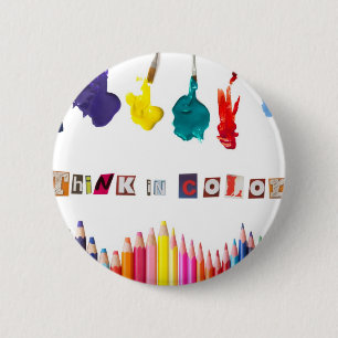 denken in kleur ronde button 5,7 cm