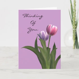 Denkend aan je gevoelens condoleert Pastel Tulp Kaart