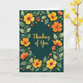 Denkend aan jou bloemenkaart kaart (Gele Bloem)