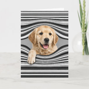 Denkend aan jou Golden Retriever in abstract gat Kaart