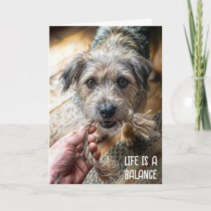 Denkend aan Jou Hond Touwtrekken Kaart