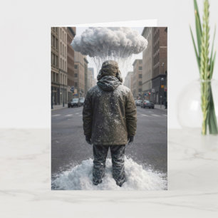 Denkend aan Jou Man Onder een Sneeuwwolk Kaart