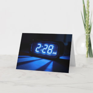 Denkend aan Jou Neon Blauwe Nachtkastje Klok Kaart