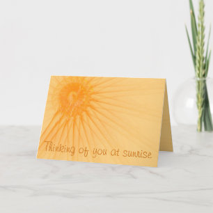 Denkend Aan Jou Oranje Abstract Zonneschijn Sjablo Kaart