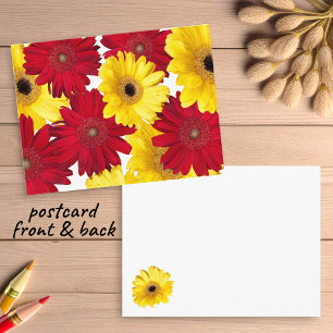 Denkend aan Jou Rode en Gele Gerber Margrieten Briefkaart