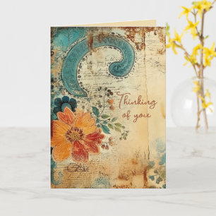 Denkend aan Jou Vintage Paisley Kaart