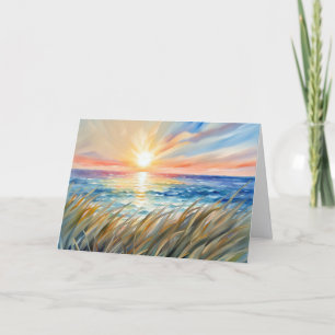 Denkend aan Jou Waterverf Oceaan Zonsopgang Kaart