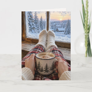 Denkend aan Jou Winter Heet Chocolade Kaart