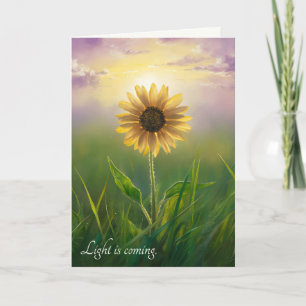 Denkend aan jou zonnebloem zonneschijn kaart
