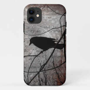 Denkende kraai gedachten iPhone 11 hoesje