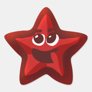 Denkende rode ster Stickers