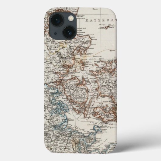 Denmark Atlas Map with 5 inset maps Case-Mate iPhone Case (Achterkant)