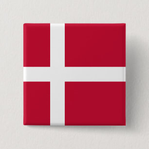 Denmark (Danish) Flag Vierkante Button 5,1 Cm