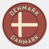 Denmark Danmark  Ronde Sticker (Voorkant)