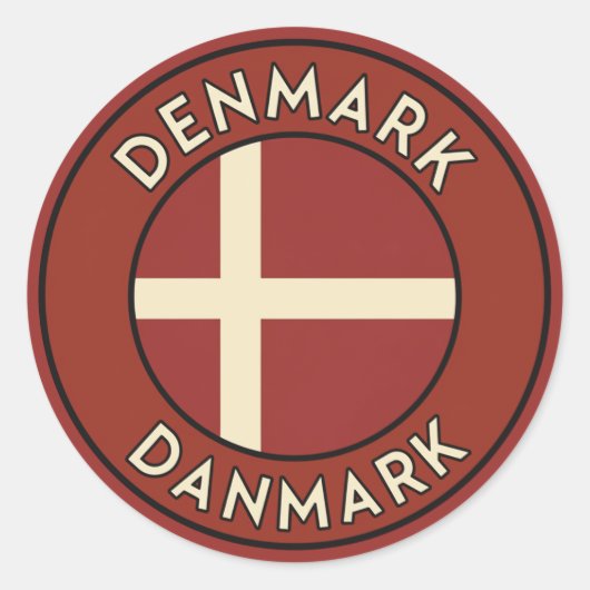 Denmark Danmark  Ronde Sticker (Voorkant)