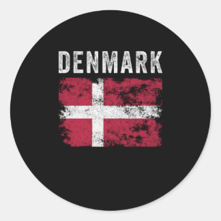 Denmark Flag Distressed - Danish Flag Ronde Sticker