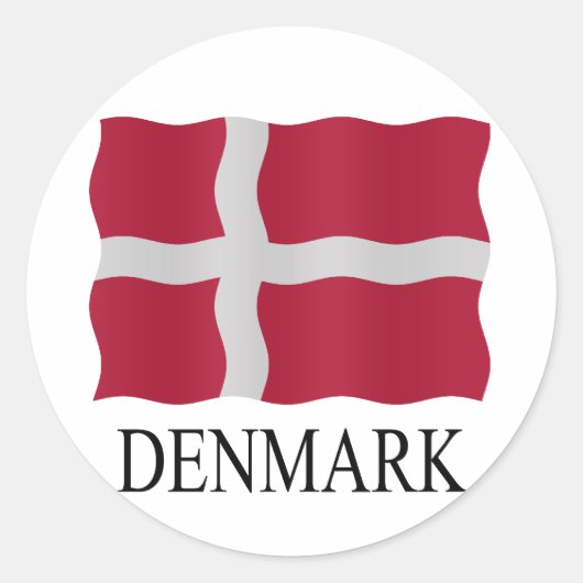 Denmark flag ronde sticker (Voorkant)