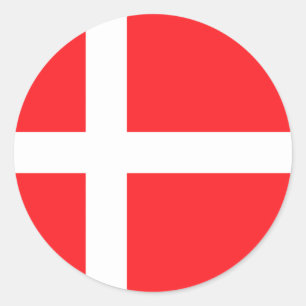 Denmark, flag ronde sticker