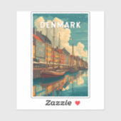 Denmark Illustration Travel Art Vintage Sticker (Vel)