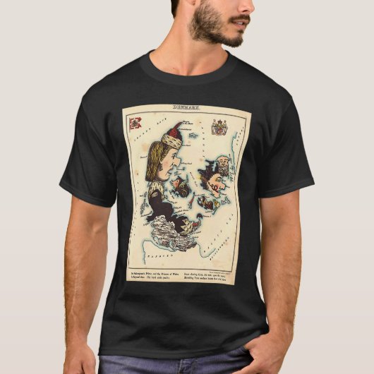 Denmark Illustrative Map T-shirt (Voorkant)