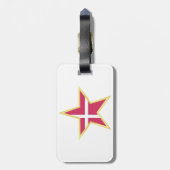 Denmark National Flag Star Shape Bagagelabel (Achterkant verticaal)