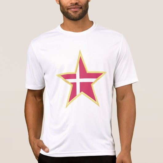 Denmark National Flag Star Shape T-shirt (Voorkant)