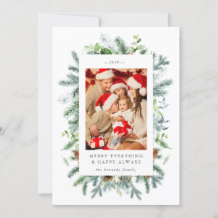 Dennen en bessen foto kerstkaart