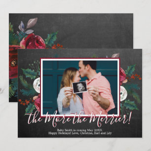 Dennen Foto Kerst Zwangerschapsaankondiging Kaarte Kaart