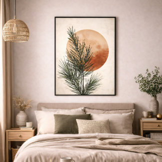 Dennen Tak Botanische Neutrale Minimale Natuur Dec Canvas Afdruk