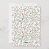 Dennen takjes en bessen Aangepaste foto Kerstmis Feestdagenkaart (Achterkant)