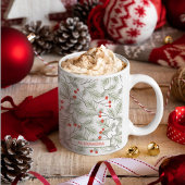 Dennen Takken en Bessen Aangepaste Naam Kerstmis Koffiemok