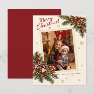 Dennen Takken Frame Kerst Kaart