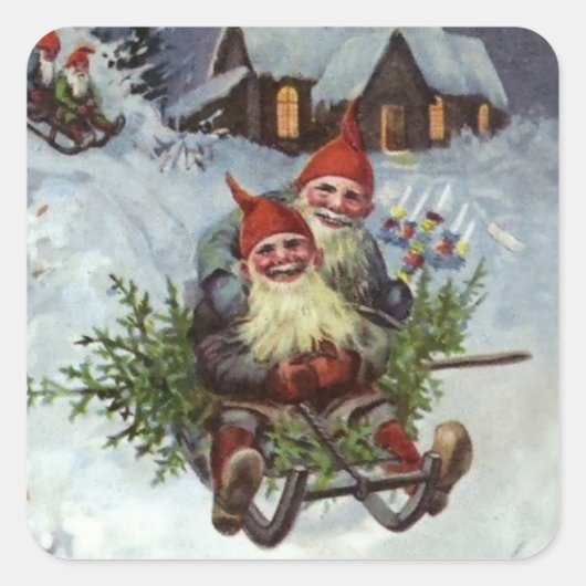 “Dennen takken verzamelen” van Jenny Nystrom Vierkante Sticker (Voorkant)