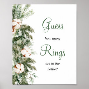 Dennen Winter Gok Hoeveel Ring Bruiloftssalon Bord Poster