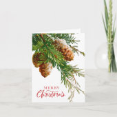  dennenappel groen kerstvakantie kaart (Voorkant)